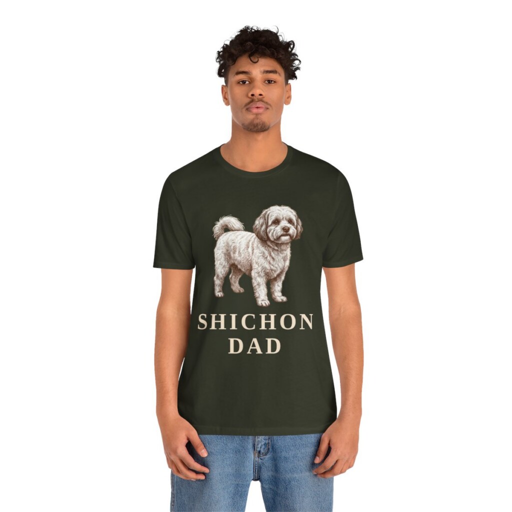 Shichon Dad Shirt, Vintage Dog Sketch Tee, Dog Dad Gift