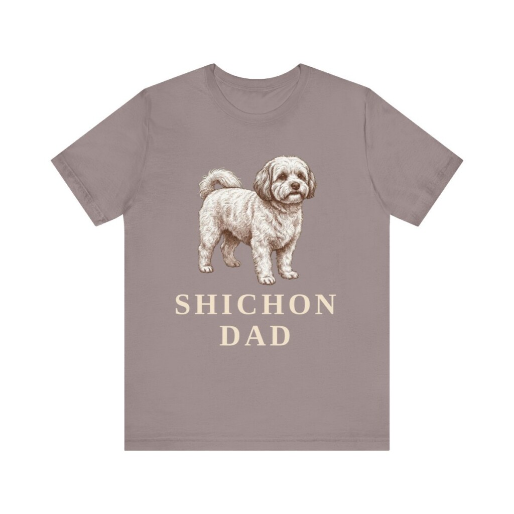 Shichon Dad Shirt, Vintage Dog Sketch Tee, Dog Dad Gift