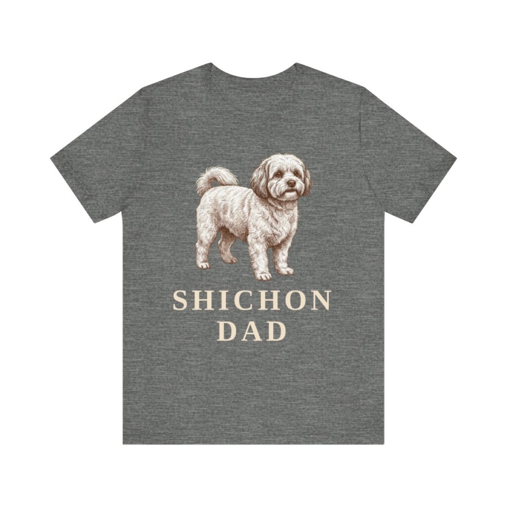 Shichon Dad Shirt, Vintage Dog Sketch Tee, Dog Dad Gift