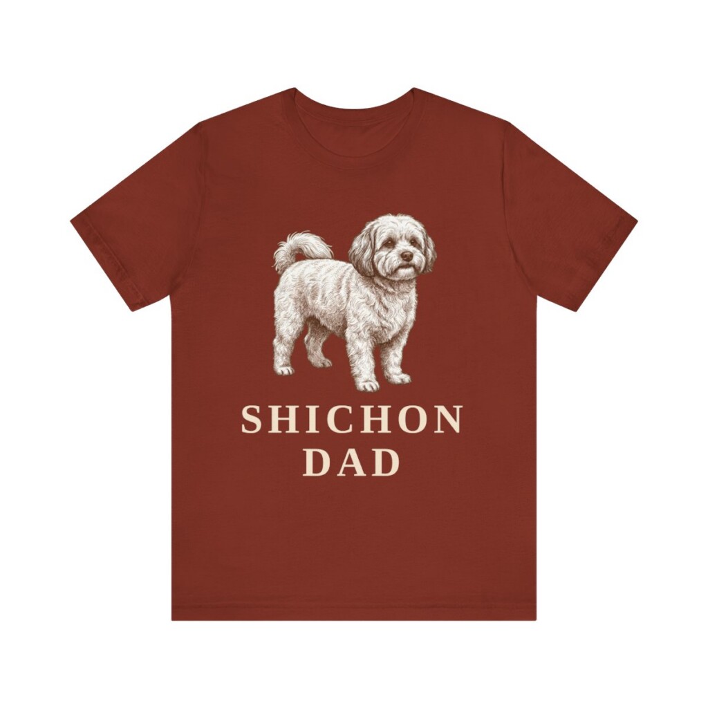 Shichon Dad Shirt, Vintage Dog Sketch Tee, Dog Dad Gift
