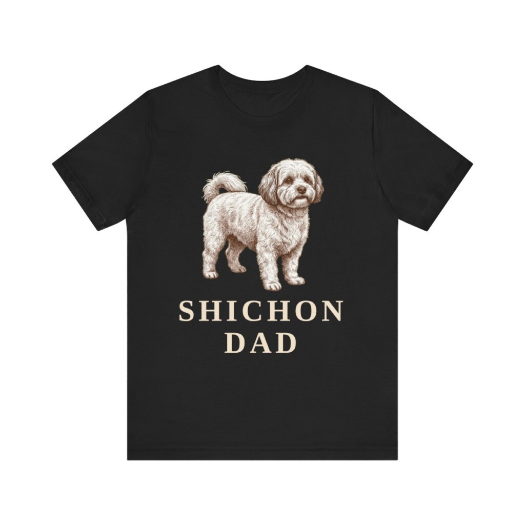 Shichon Dad Shirt, Vintage Dog Sketch Tee, Dog Dad Gift