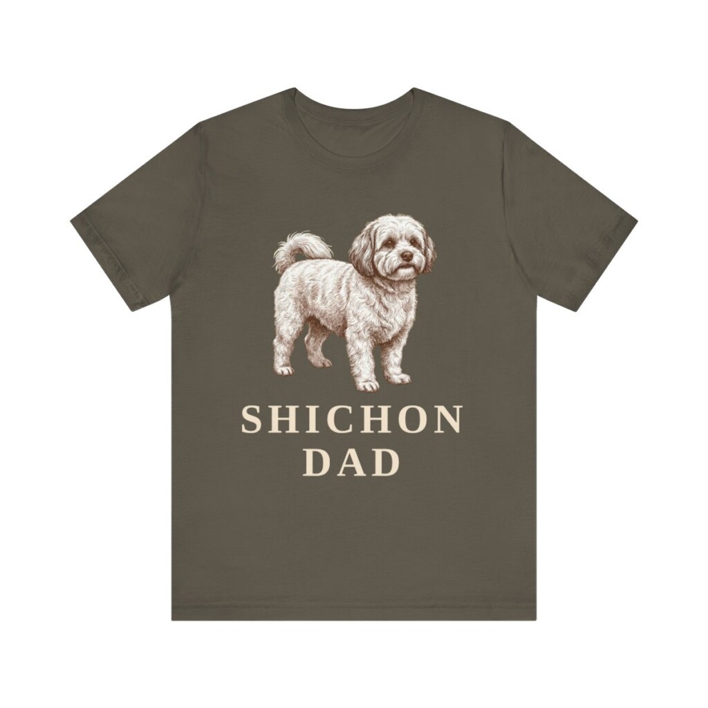 Shichon Dad Shirt, Vintage Dog Sketch Tee, Dog Dad Gift