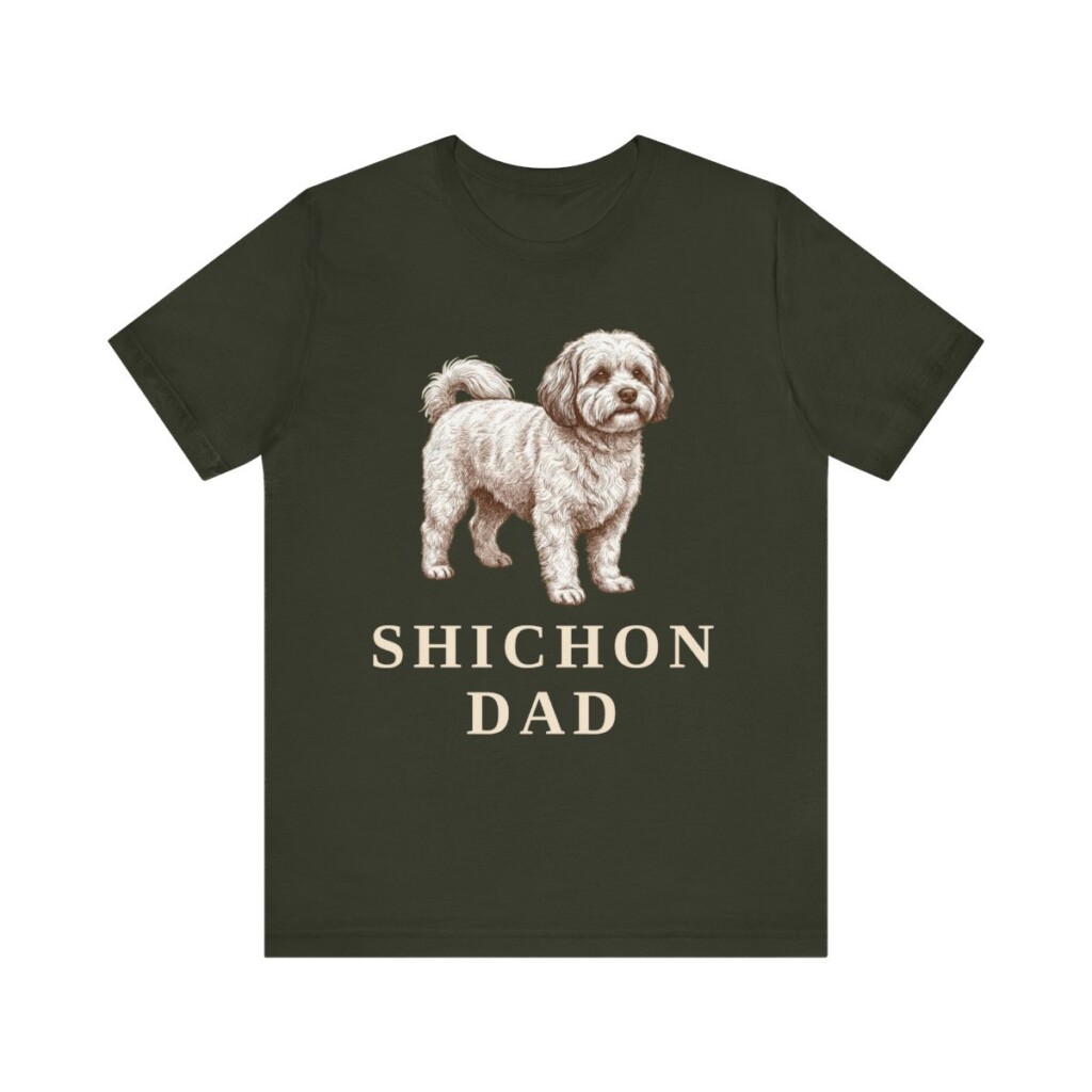 Shichon Dad Shirt, Vintage Dog Sketch Tee, Dog Dad Gift