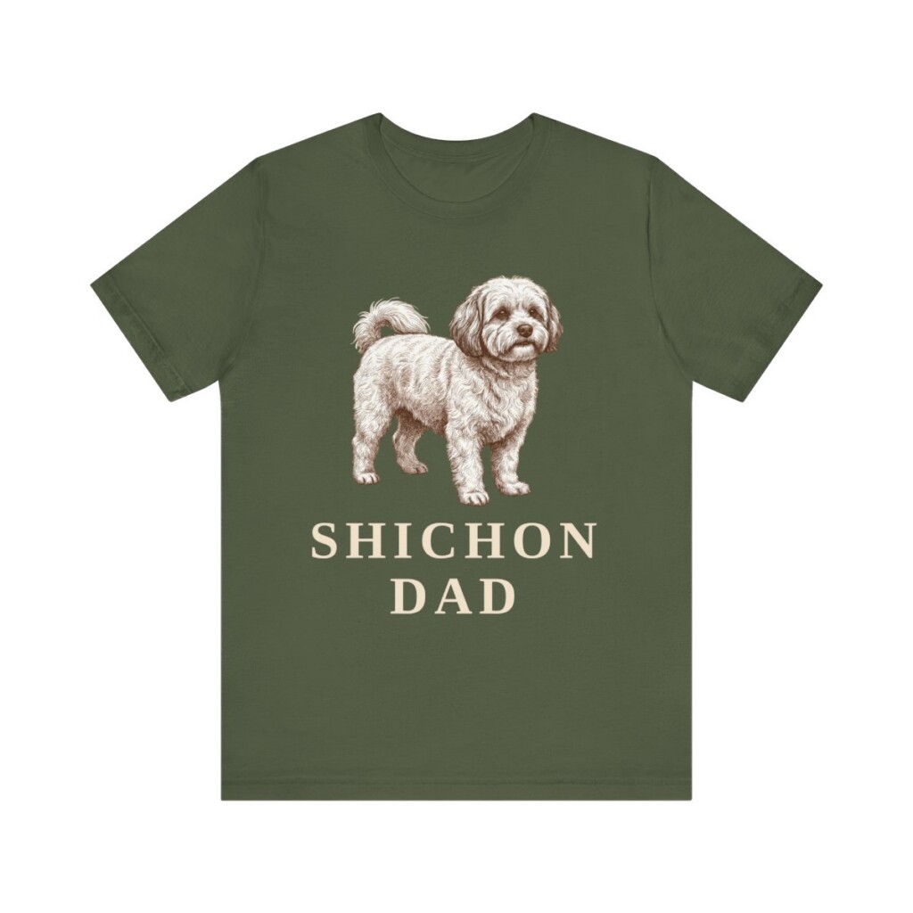 Shichon Dad Shirt, Vintage Dog Sketch Tee, Dog Dad Gift
