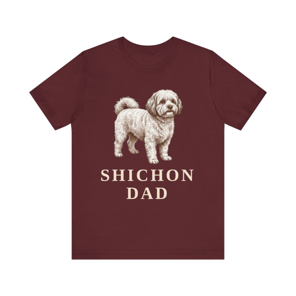 Shichon Dad Shirt, Vintage Dog Sketch Tee, Dog Dad Gift