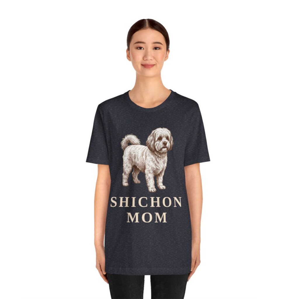 Shichon Mom Shirt, Vintage Dog Sketch Tee, Dog Mom Gift