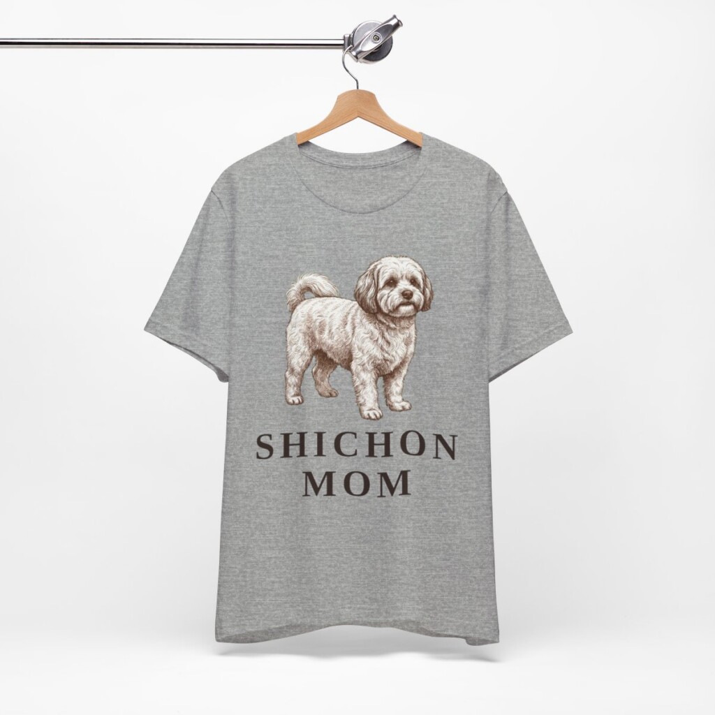 Shichon Mom Shirt, Vintage Dog Sketch Tee, Dog Mom Gift