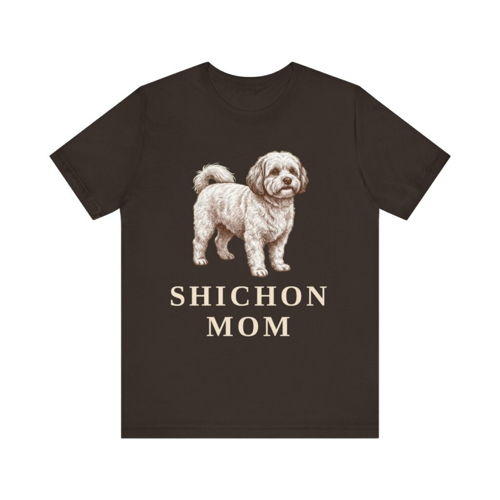 Shichon Mom Shirt, Vintage Dog Sketch Tee, Dog Mom Gift