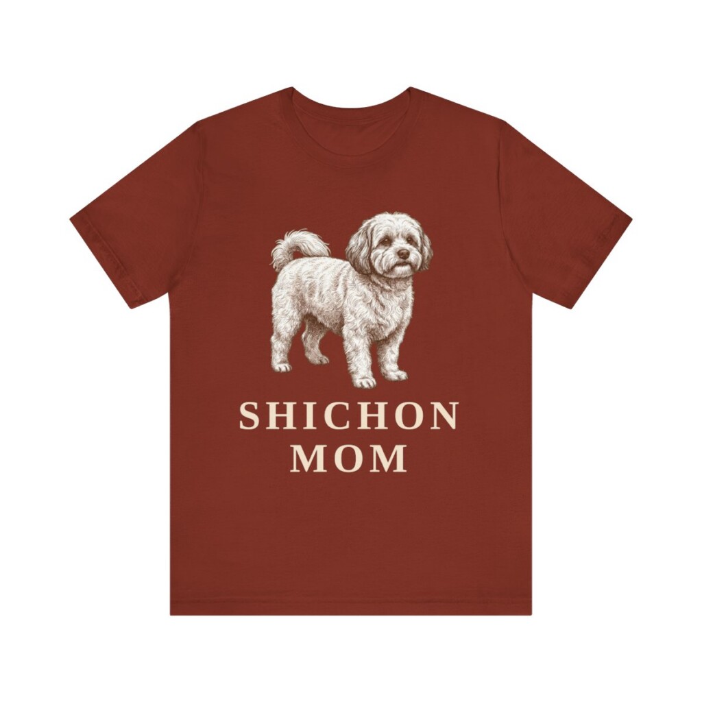 Shichon Mom Shirt, Vintage Dog Sketch Tee, Dog Mom Gift