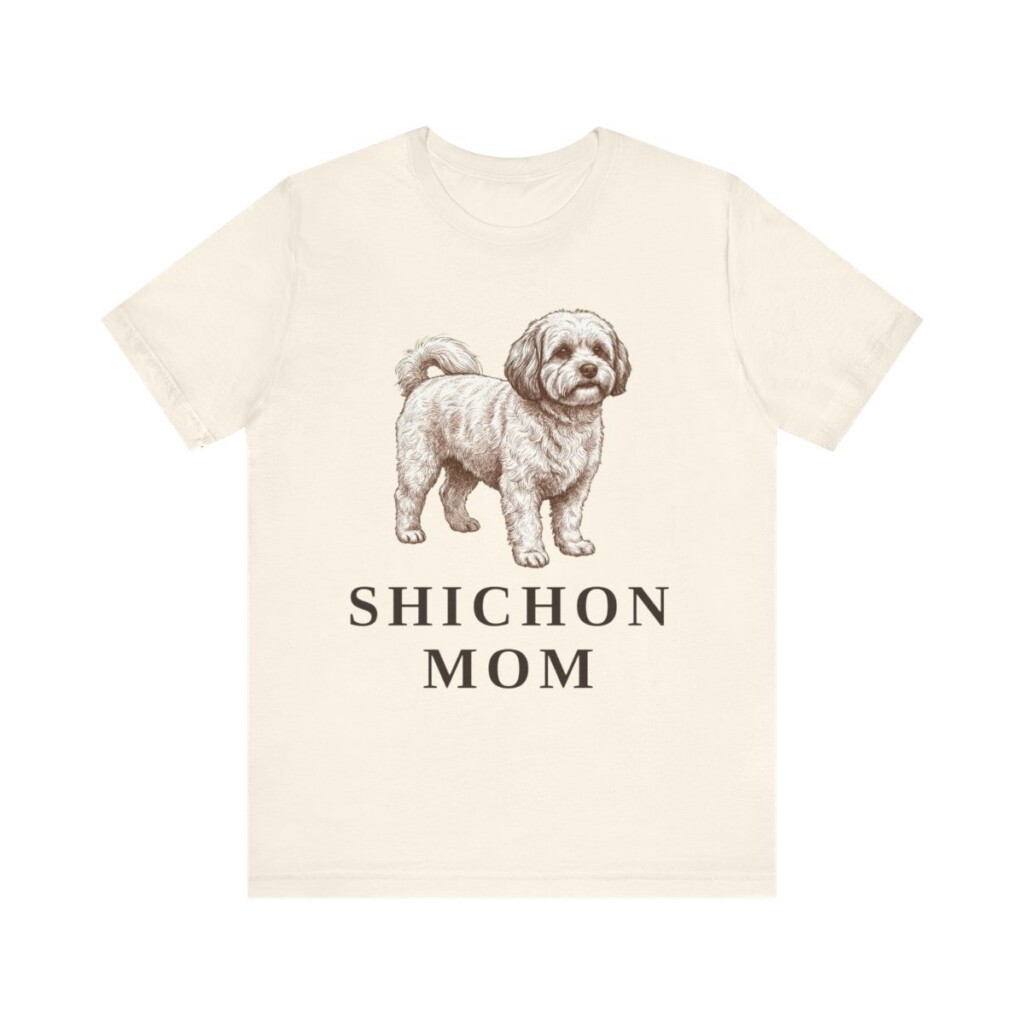 Shichon Mom Shirt, Vintage Dog Sketch Tee, Dog Mom Gift