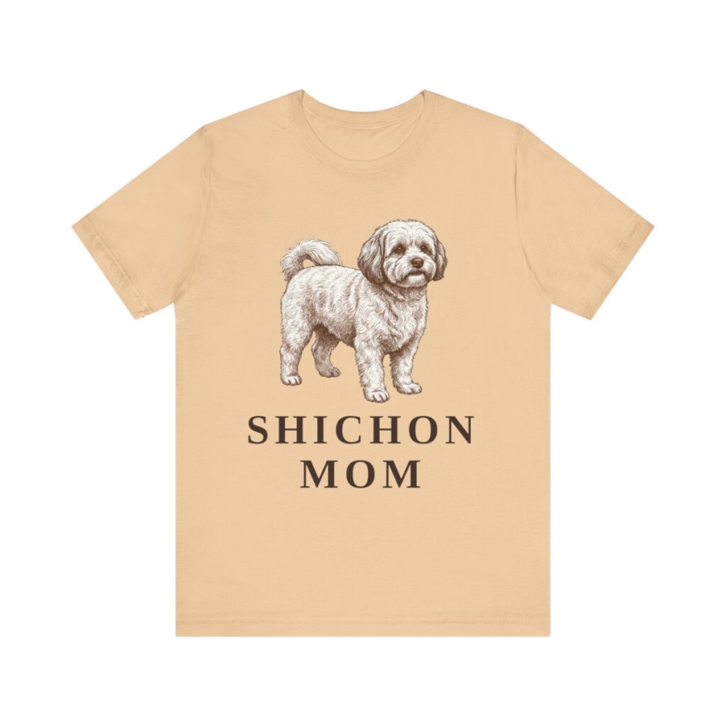 Shichon Mom Shirt, Vintage Dog Sketch Tee, Dog Mom Gift