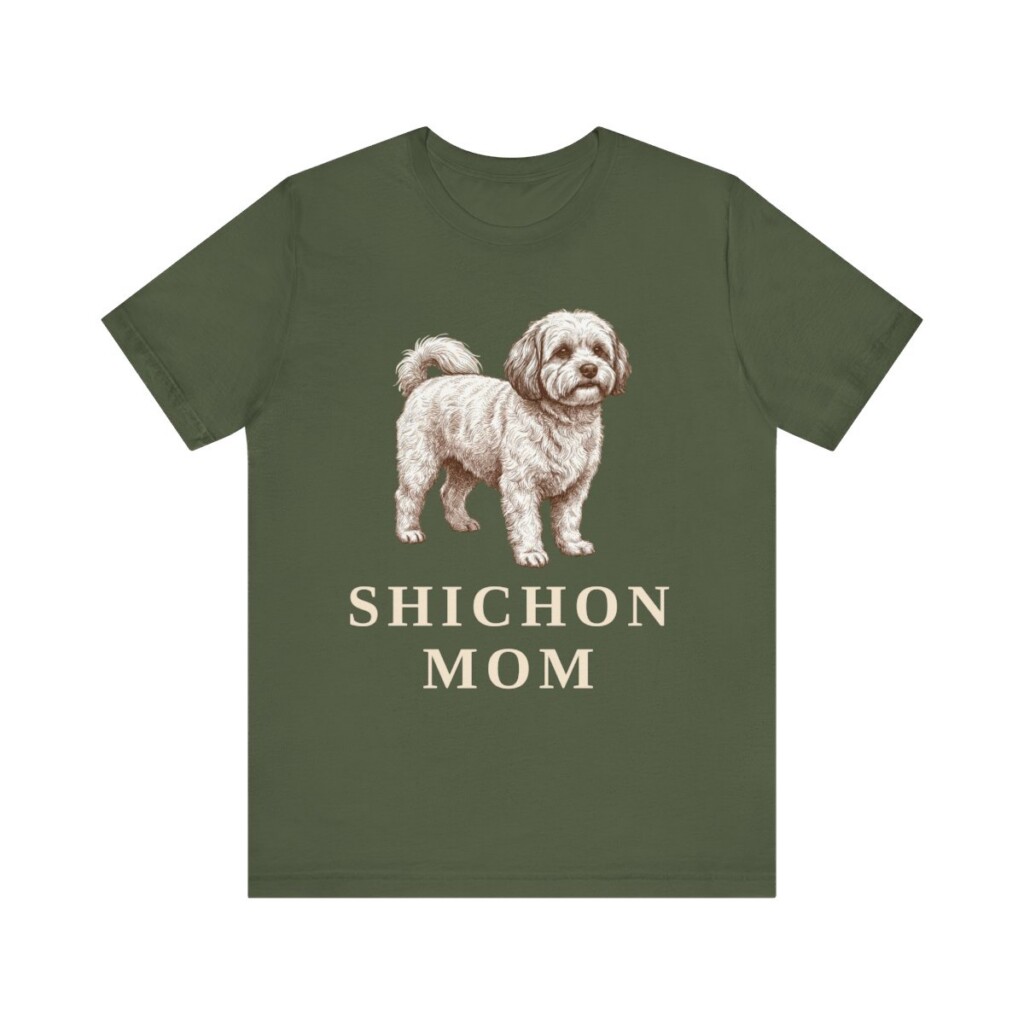 Shichon Mom Shirt, Vintage Dog Sketch Tee, Dog Mom Gift