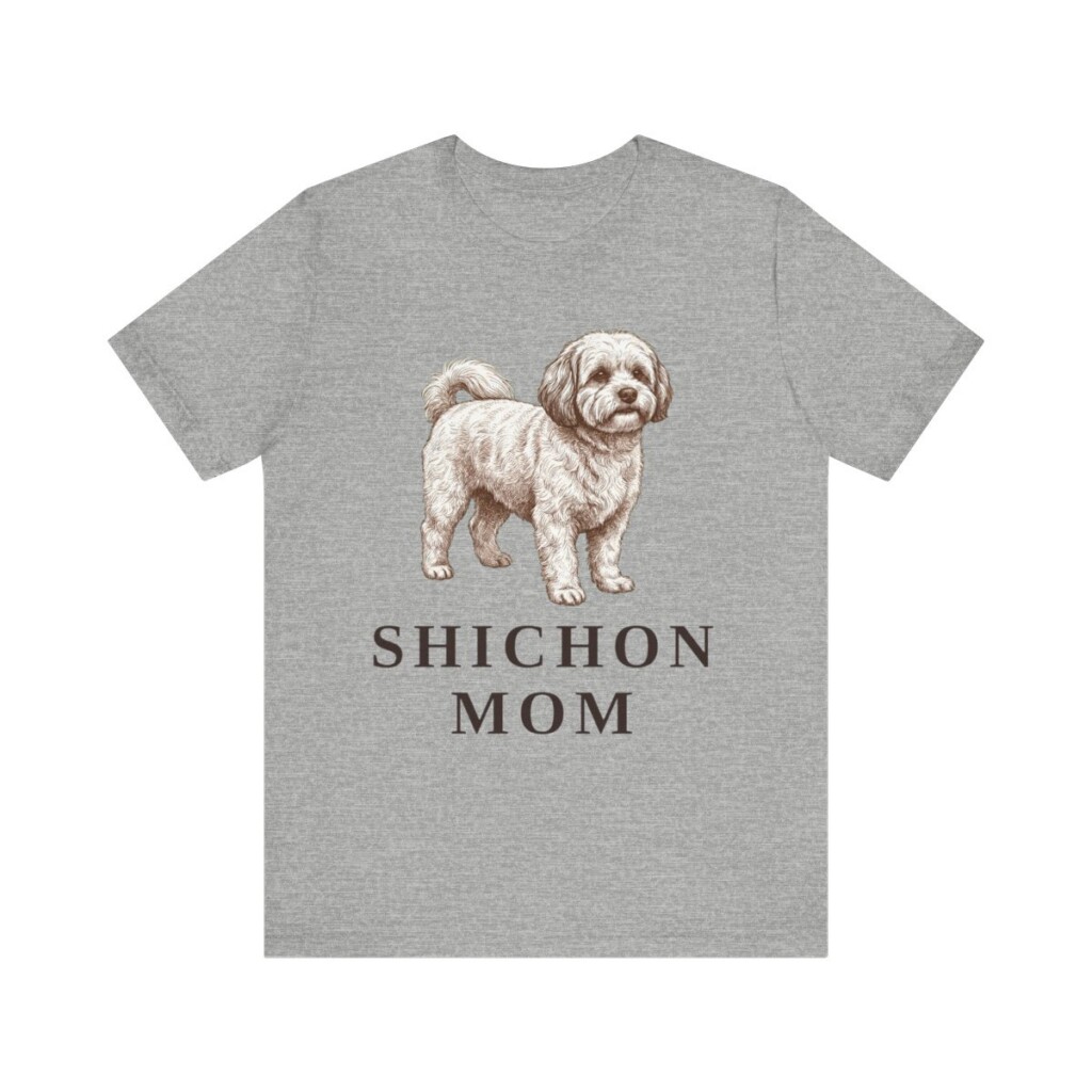 Shichon Mom Shirt, Vintage Dog Sketch Tee, Dog Mom Gift