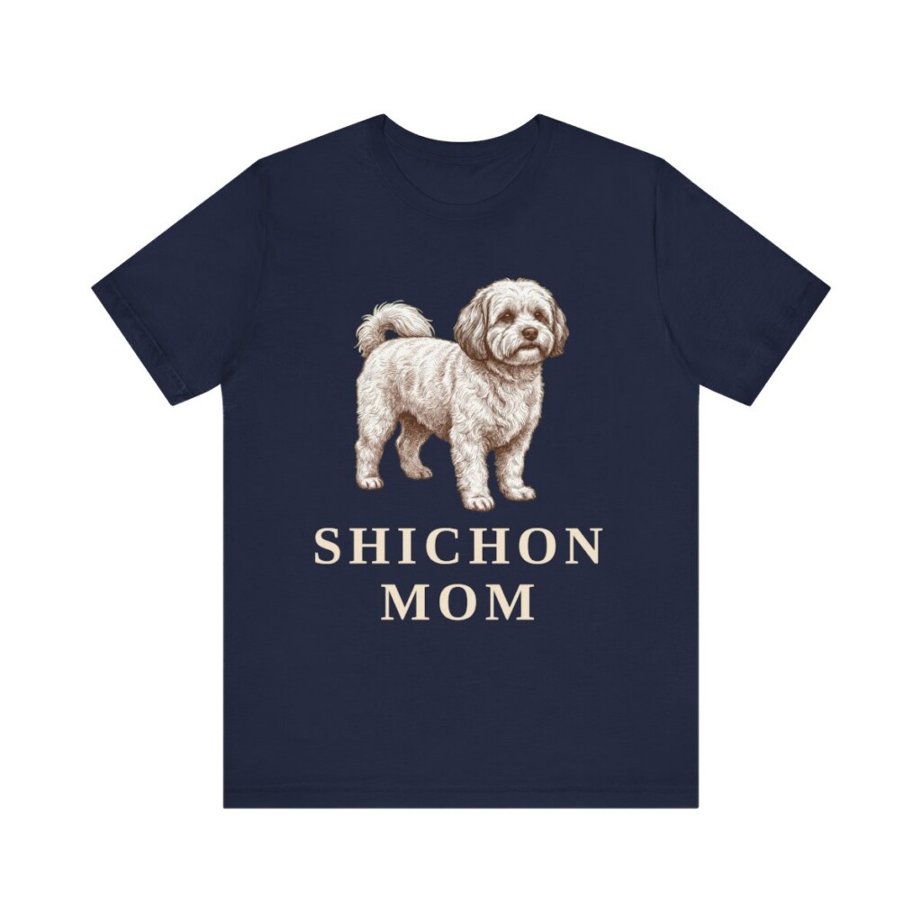 Shichon Mom Shirt, Vintage Dog Sketch Tee, Dog Mom Gift
