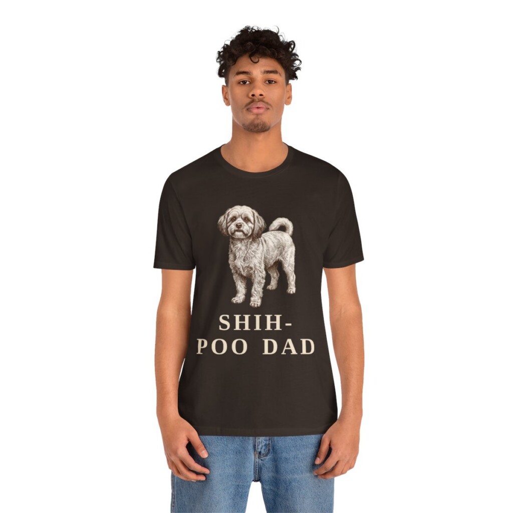 Shih-Poo Dad Shirt, Vintage Dog Sketch Tee, Dog Dad Gift