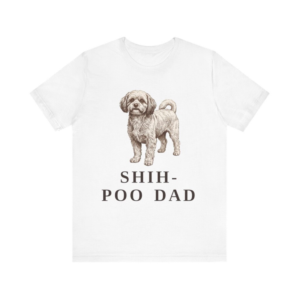 Shih-Poo Dad Shirt, Vintage Dog Sketch Tee, Dog Dad Gift
