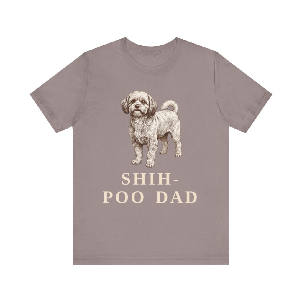 Shih-Poo Dad Shirt, Vintage Dog Sketch Tee, Dog Dad Gift