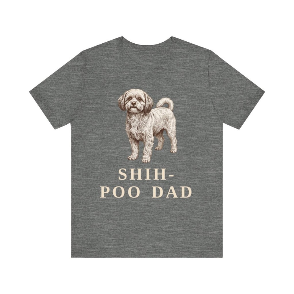Shih-Poo Dad Shirt, Vintage Dog Sketch Tee, Dog Dad Gift