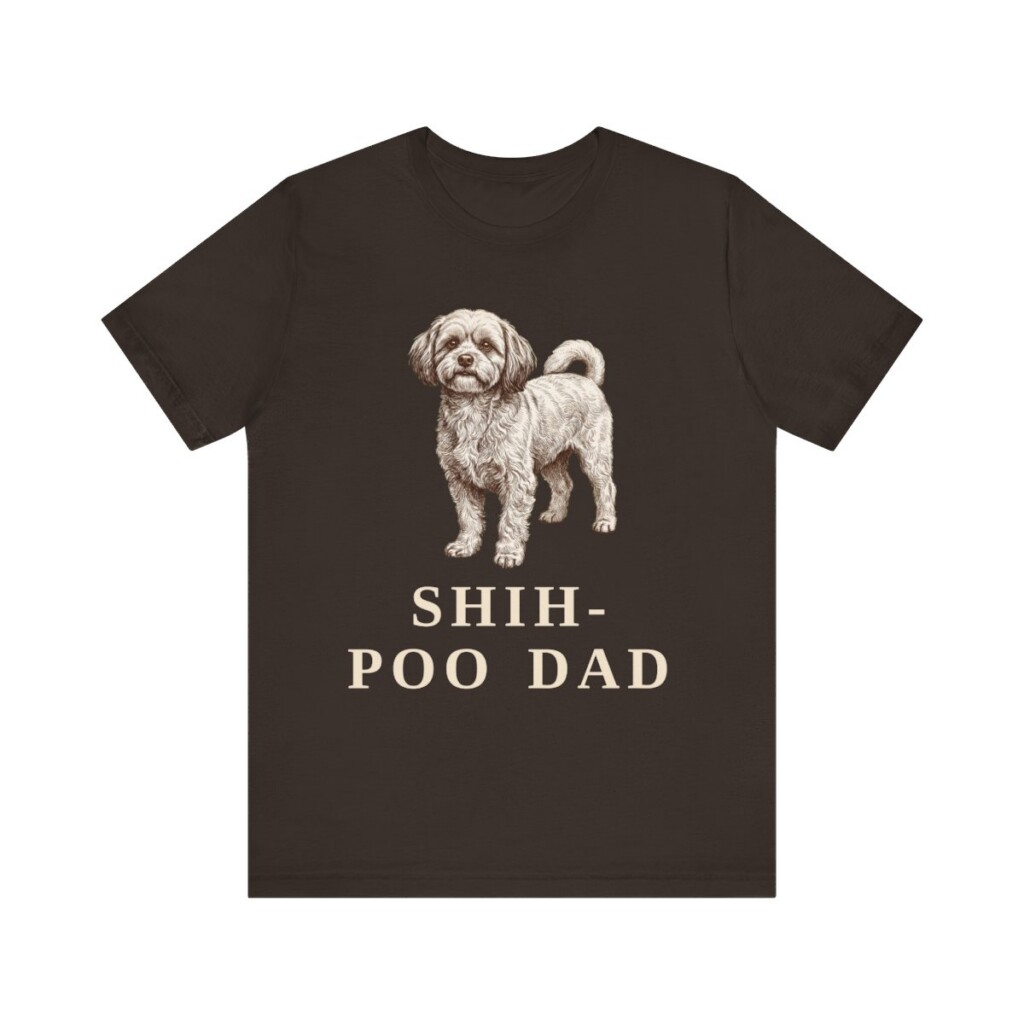 Shih-Poo Dad Shirt, Vintage Dog Sketch Tee, Dog Dad Gift