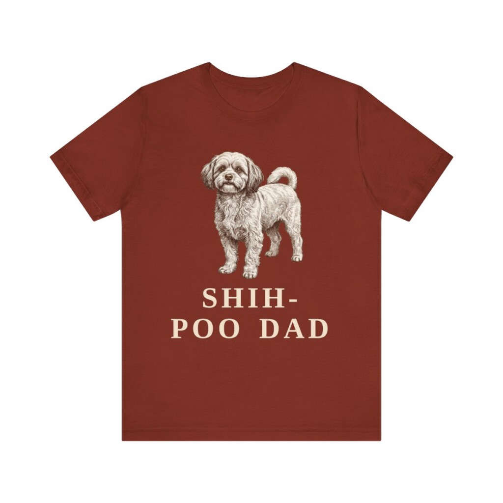 Shih-Poo Dad Shirt, Vintage Dog Sketch Tee, Dog Dad Gift