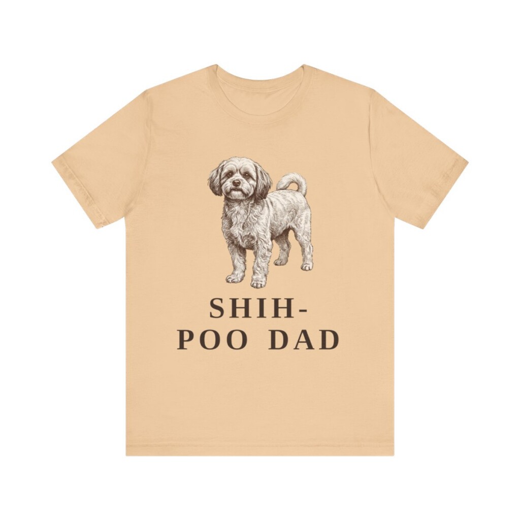 Shih-Poo Dad Shirt, Vintage Dog Sketch Tee, Dog Dad Gift
