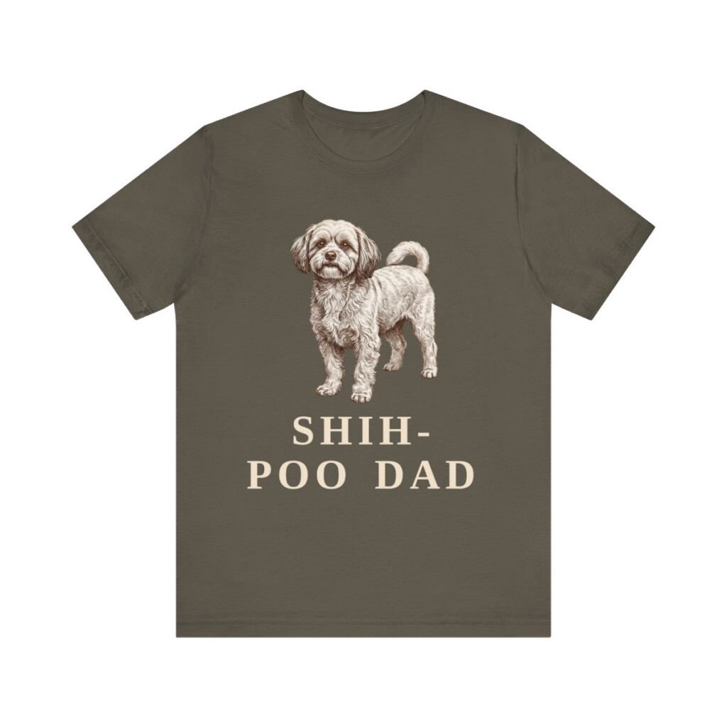 Shih-Poo Dad Shirt, Vintage Dog Sketch Tee, Dog Dad Gift