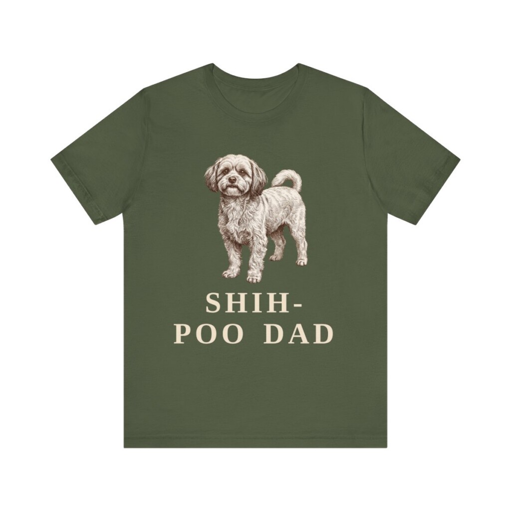 Shih-Poo Dad Shirt, Vintage Dog Sketch Tee, Dog Dad Gift