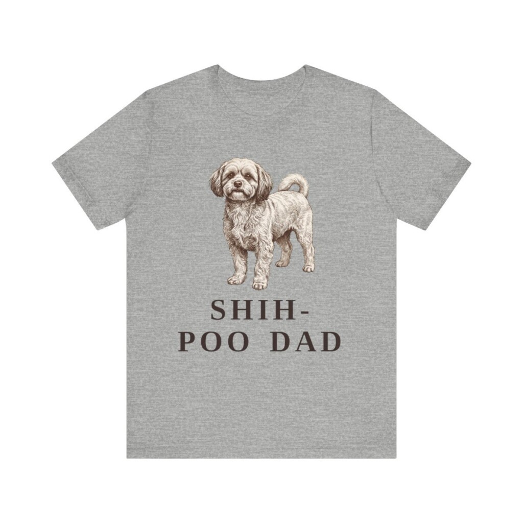 Shih-Poo Dad Shirt, Vintage Dog Sketch Tee, Dog Dad Gift