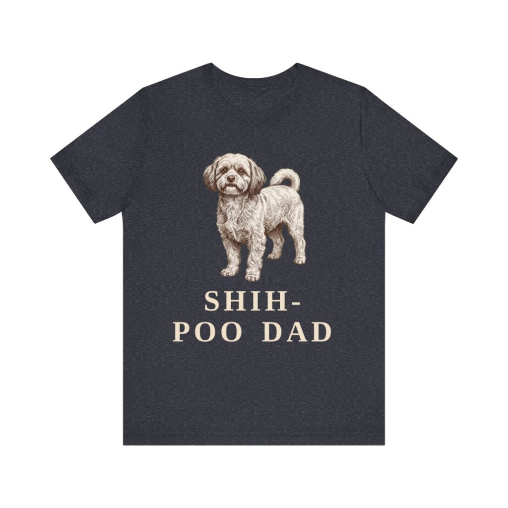 Shih-Poo Dad Shirt, Vintage Dog Sketch Tee, Dog Dad Gift