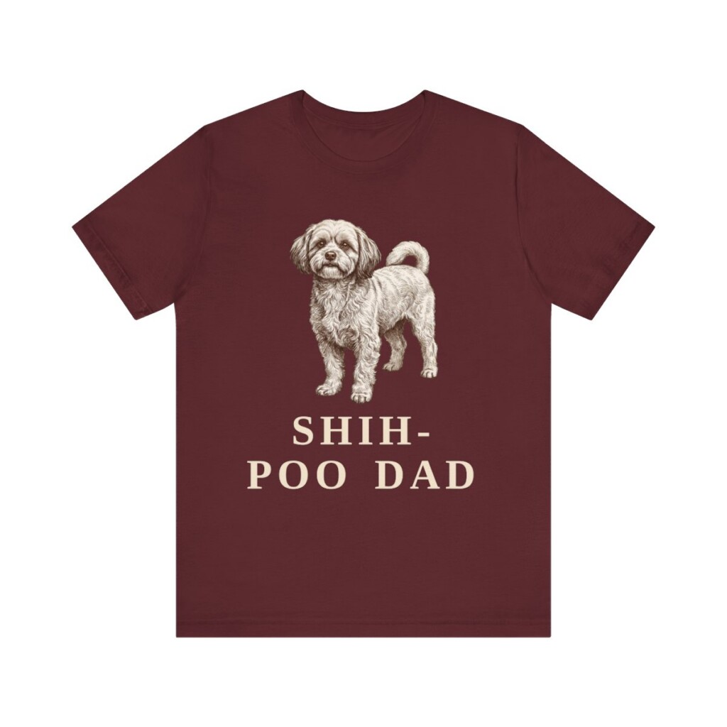 Shih-Poo Dad Shirt, Vintage Dog Sketch Tee, Dog Dad Gift