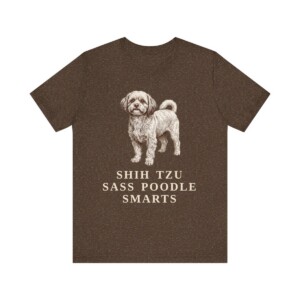 Shih-Poo Humor Shirt, Vintage Dog Sketch Tee, Dog Humor Gift