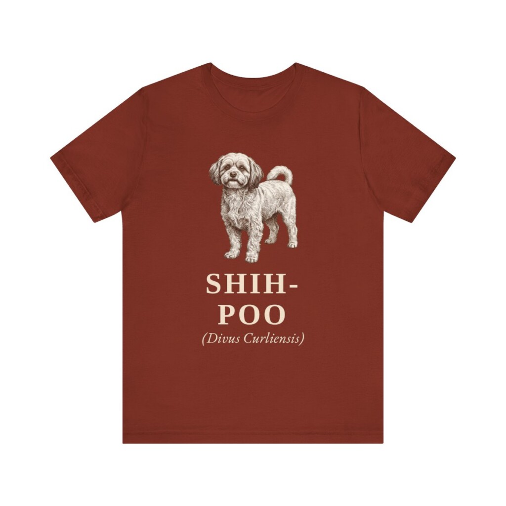 Shih-Poo Latin Shirt, Vintage Dog Sketch Tee, Dog Latin Gift