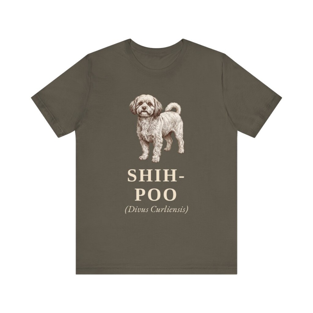 Shih-Poo Latin Shirt, Vintage Dog Sketch Tee, Dog Latin Gift
