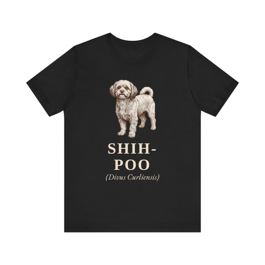 Shih-Poo Latin Shirt, Vintage Dog Sketch Tee, Dog Latin Gift