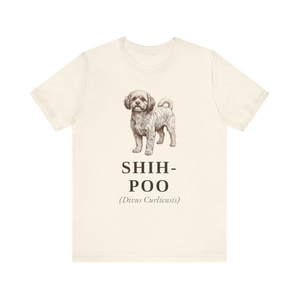 Shih-Poo Latin Shirt, Vintage Dog Sketch Tee, Dog Latin Gift