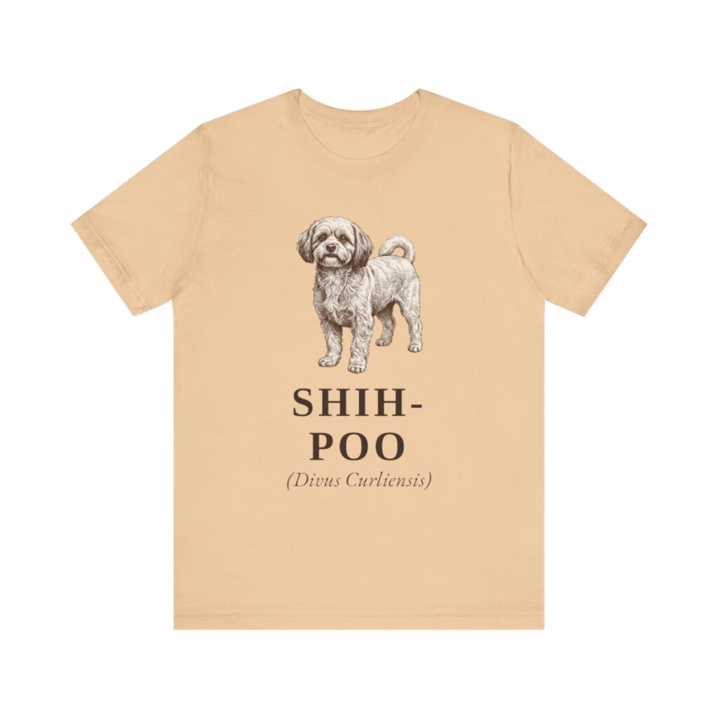 Shih-Poo Latin Shirt, Vintage Dog Sketch Tee, Dog Latin Gift
