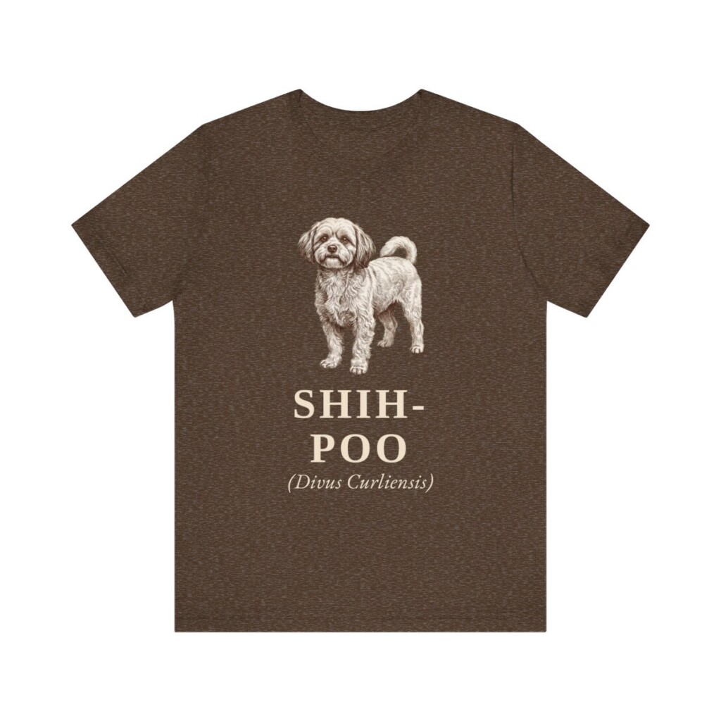 Shih-Poo Latin Shirt, Vintage Dog Sketch Tee, Dog Latin Gift