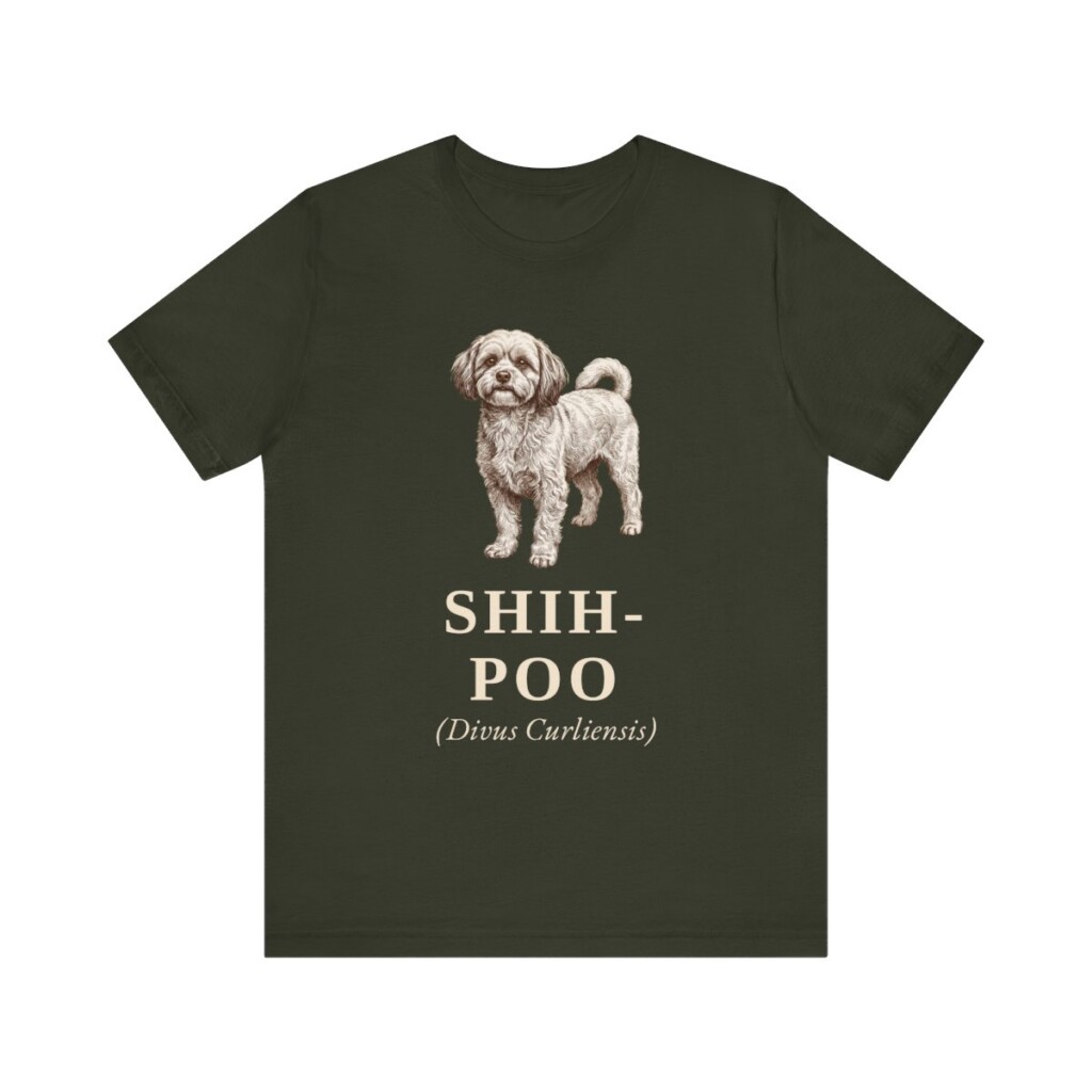 Shih-Poo Latin Shirt, Vintage Dog Sketch Tee, Dog Latin Gift