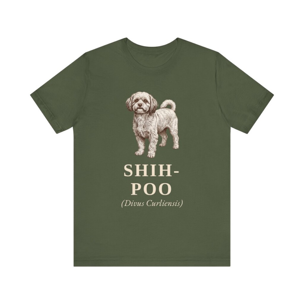 Shih-Poo Latin Shirt, Vintage Dog Sketch Tee, Dog Latin Gift