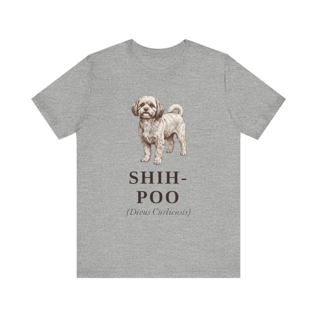 Shih-Poo Latin Shirt, Vintage Dog Sketch Tee, Dog Latin Gift