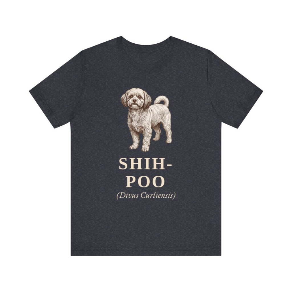 Shih-Poo Latin Shirt, Vintage Dog Sketch Tee, Dog Latin Gift