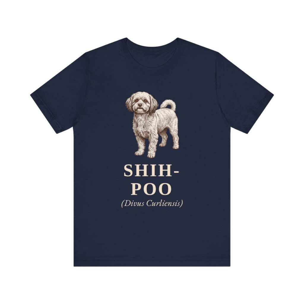 Shih-Poo Latin Shirt, Vintage Dog Sketch Tee, Dog Latin Gift