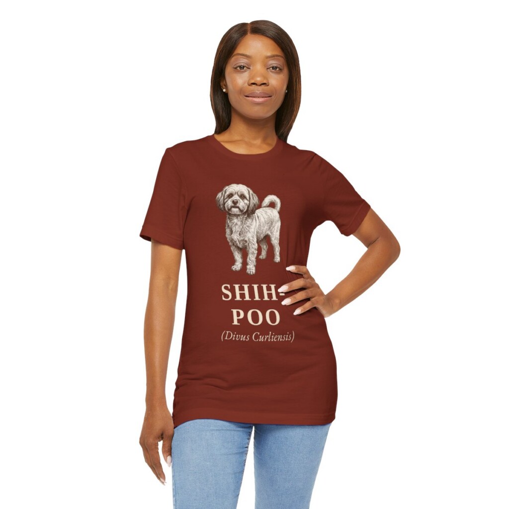 Shih-Poo Latin Shirt, Vintage Dog Sketch Tee, Dog Latin Gift