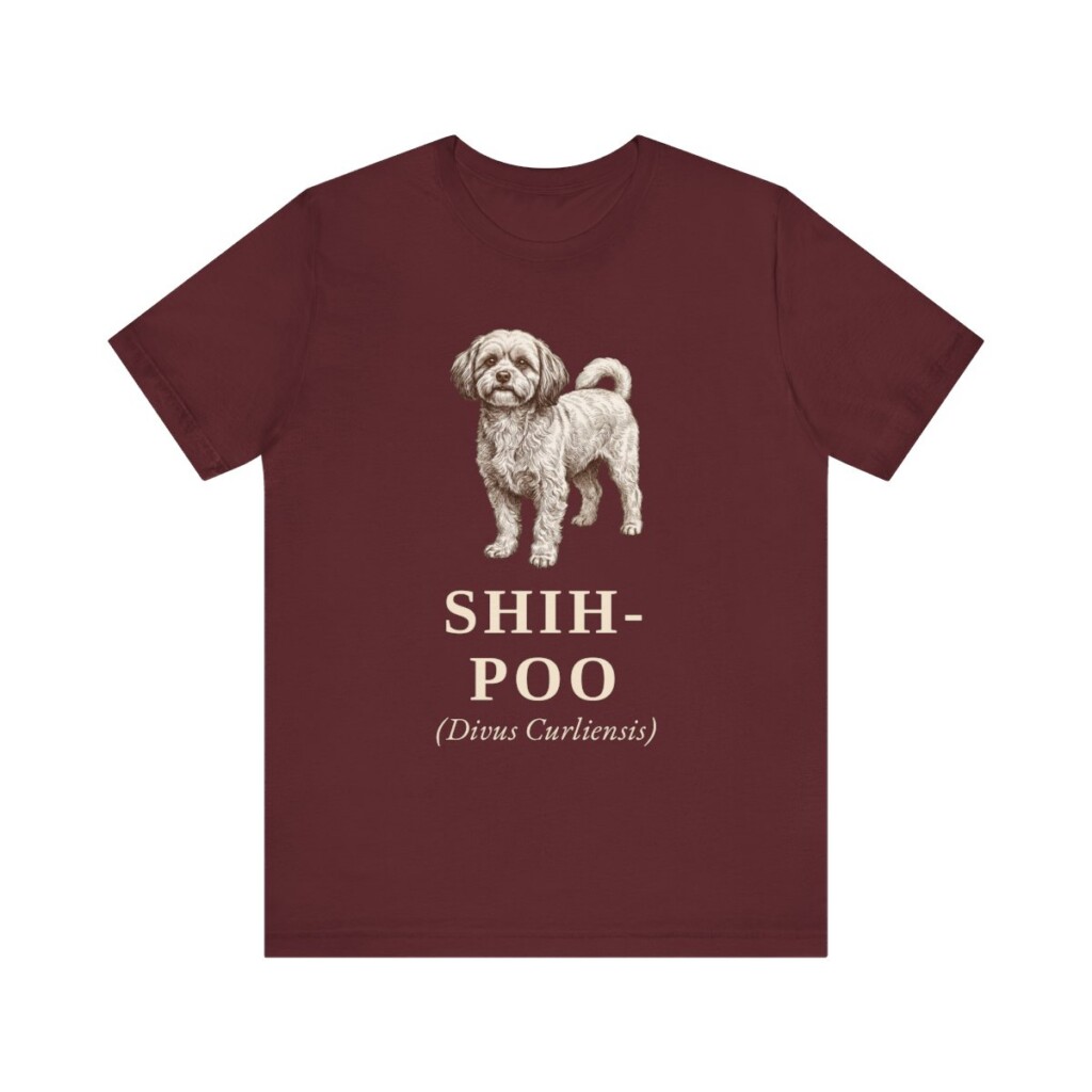 Shih-Poo Latin Shirt, Vintage Dog Sketch Tee, Dog Latin Gift