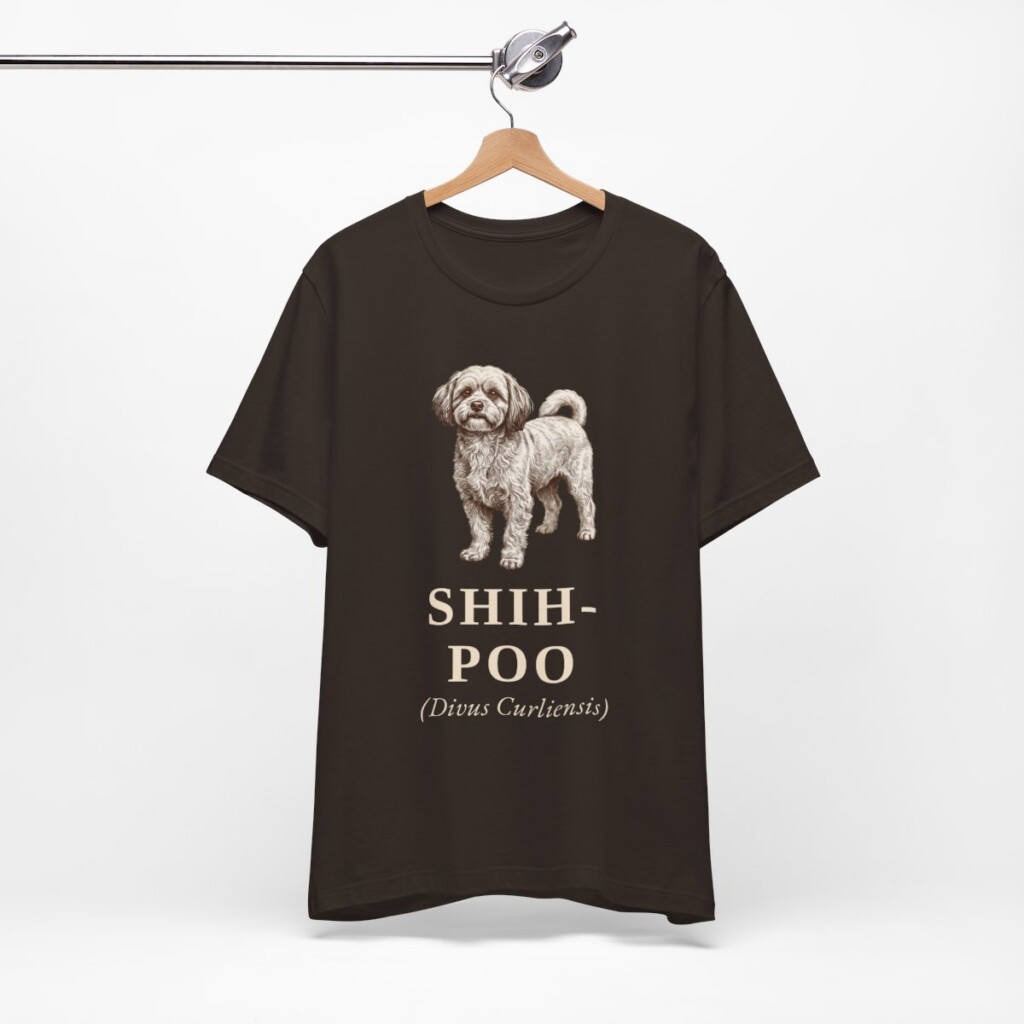 Shih-Poo Latin Shirt, Vintage Dog Sketch Tee, Dog Latin Gift