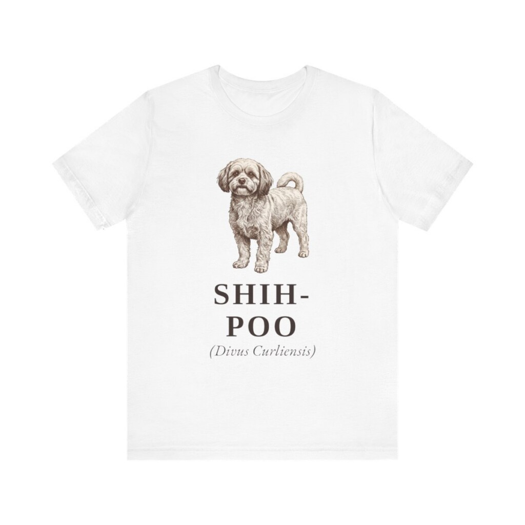 Shih-Poo Latin Shirt, Vintage Dog Sketch Tee, Dog Latin Gift