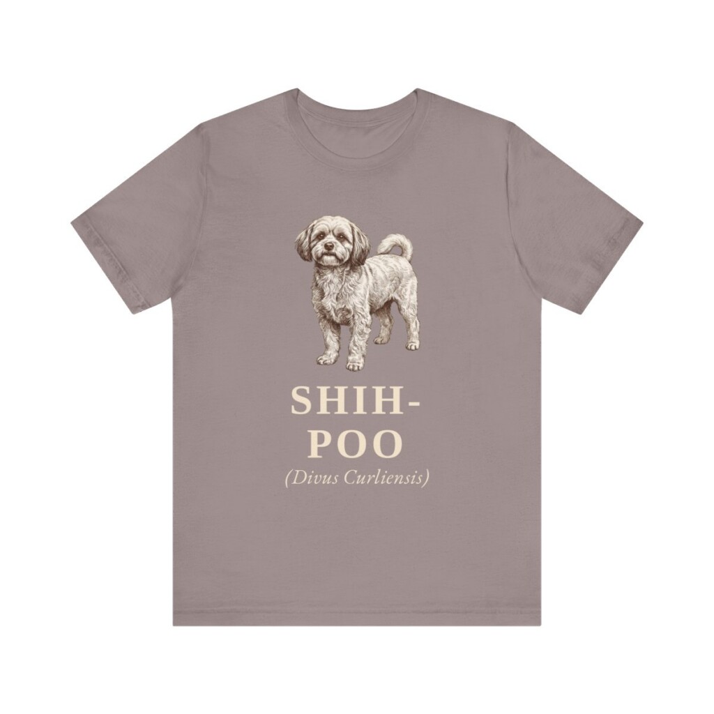 Shih-Poo Latin Shirt, Vintage Dog Sketch Tee, Dog Latin Gift