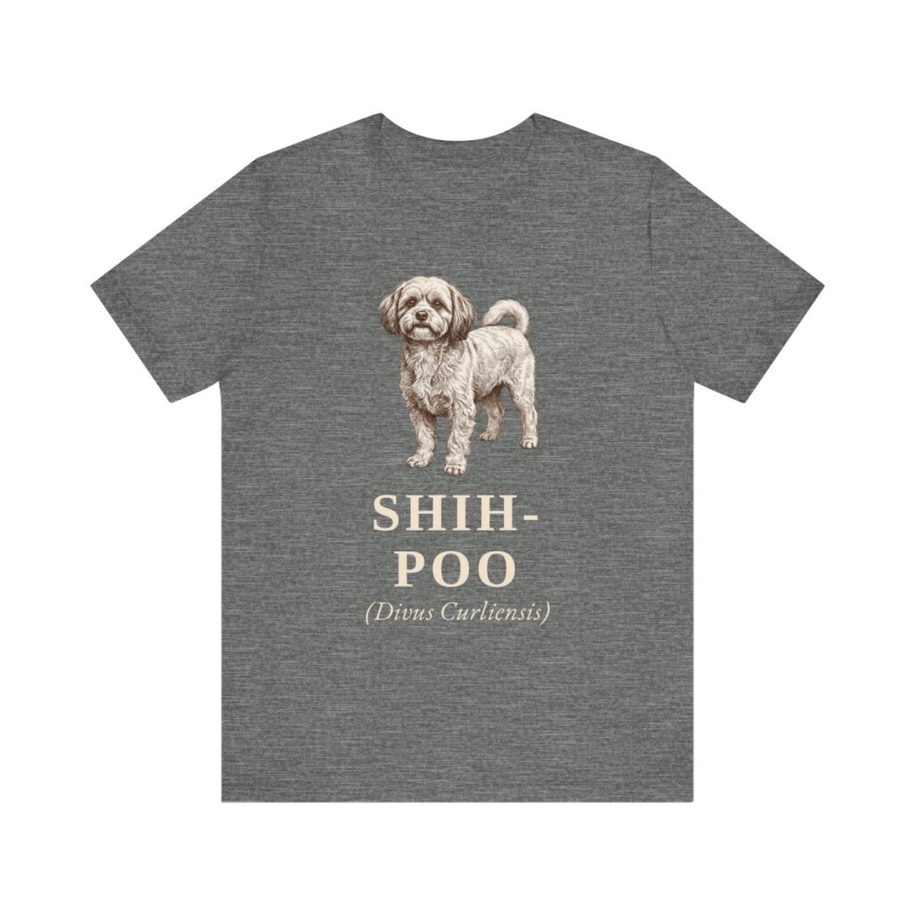 Shih-Poo Latin Shirt, Vintage Dog Sketch Tee, Dog Latin Gift