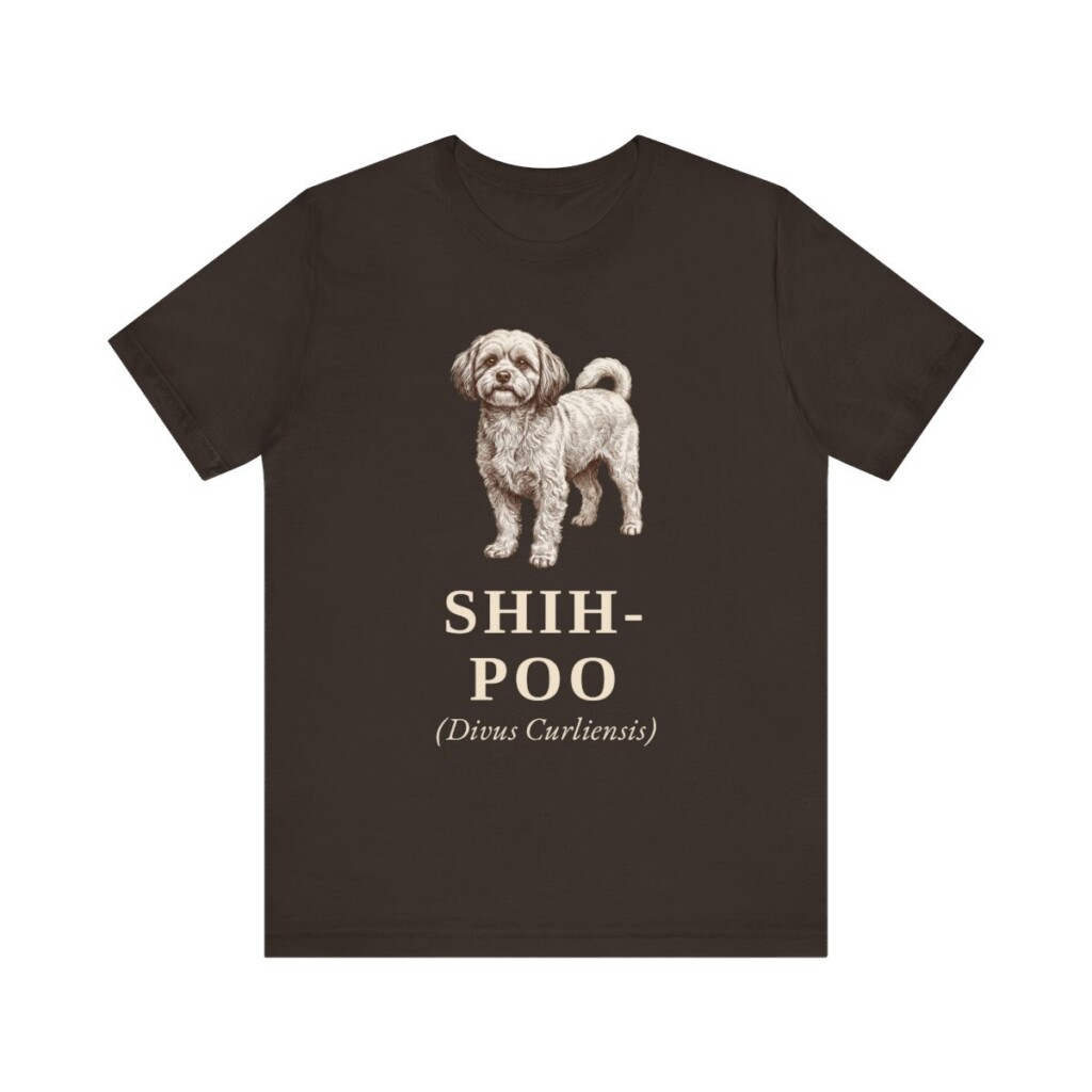 Shih-Poo Latin Shirt, Vintage Dog Sketch Tee, Dog Latin Gift