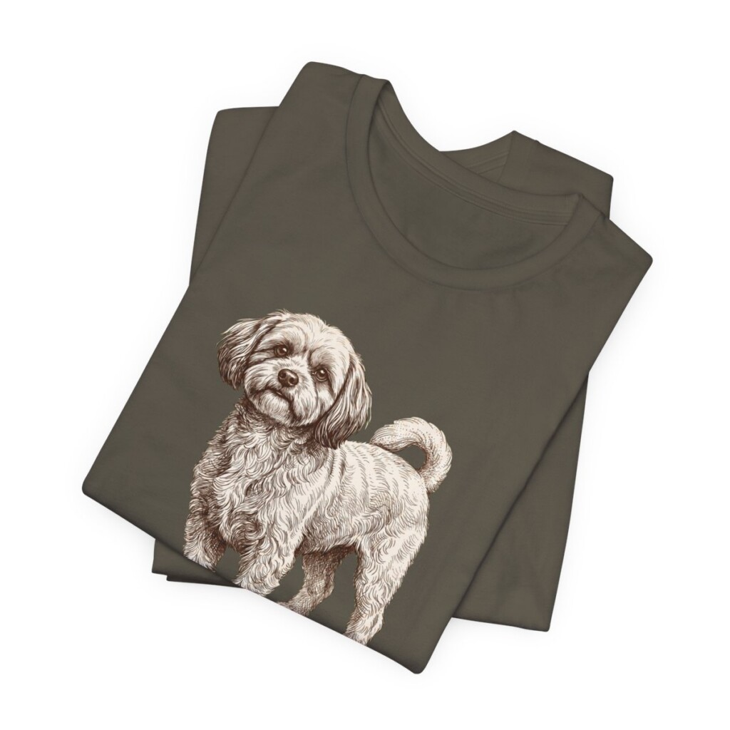 Shih-Poo Mom Shirt, Vintage Dog Sketch Tee, Dog Mom Gift